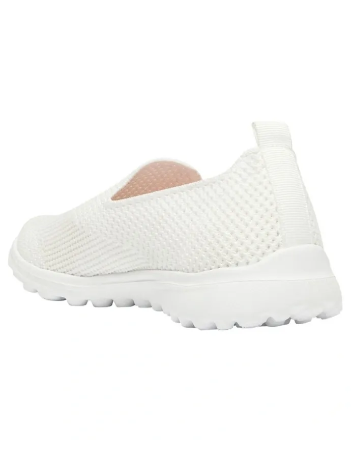 Active Flex Peak Sneakers in White Stretch