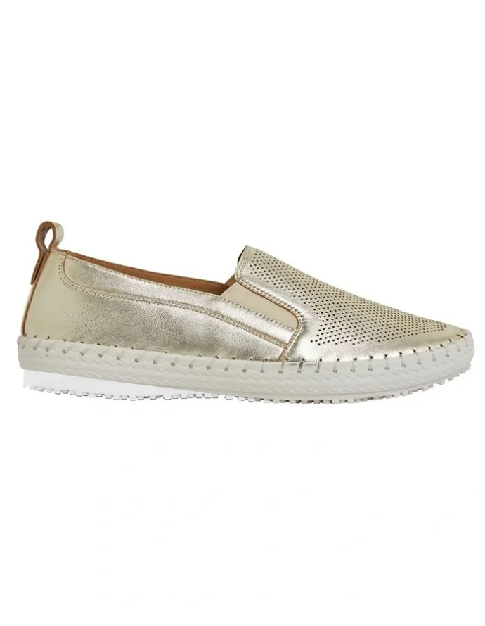 Active Flex Riva Sneakers in Soft Gold Leather