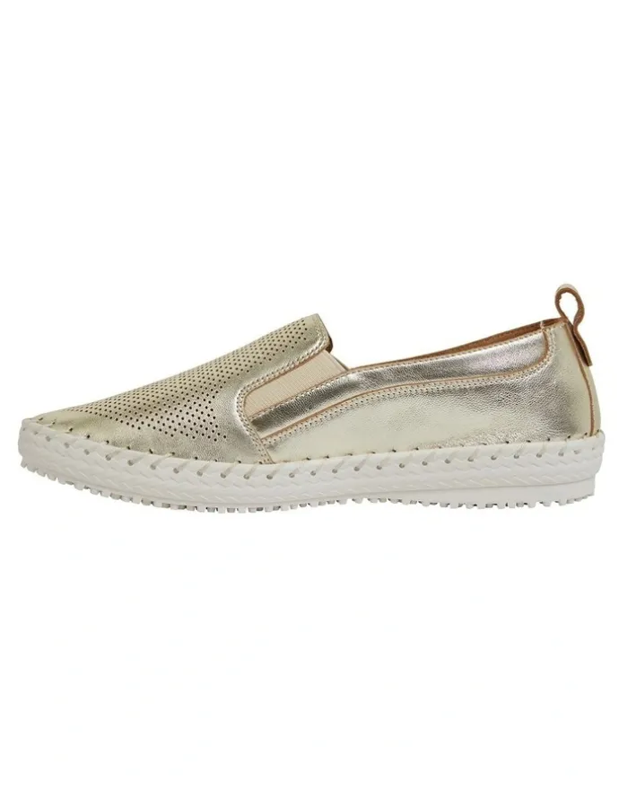 Active Flex Riva Sneakers in Soft Gold Leather