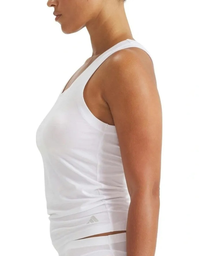adidas 2 Pack Active Modal Comfort Tank Top With Cotton in White