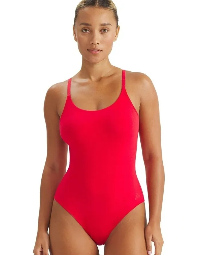 adidas Active Essentials Cotton Underwear Bodysuit in Pure Ruby