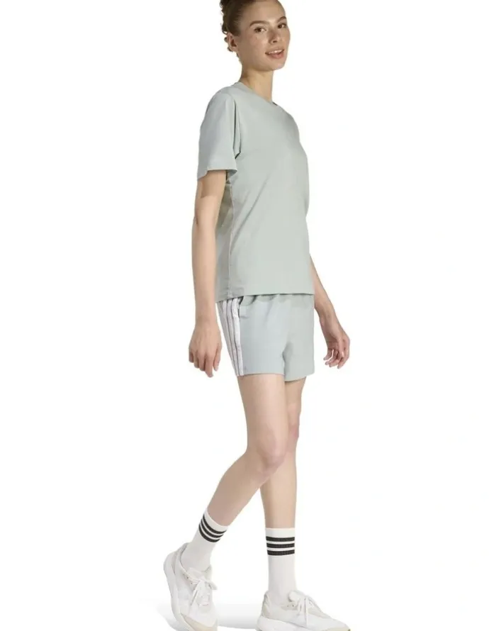 adidas Essentials Small Logo Cotton T-Shirt in Grey