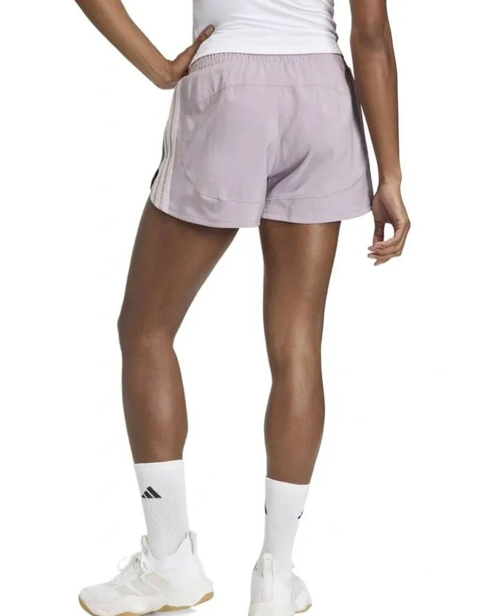 adidas Pacer Workout Woven High Rise Shorts in Purple