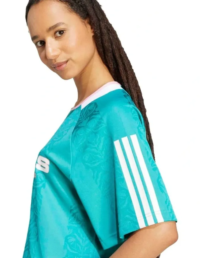 adidas Tiro x Common Goal Jacquard Tee in Blue