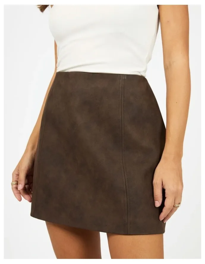 All About Eve Vanner Mini Skirt in Coffee