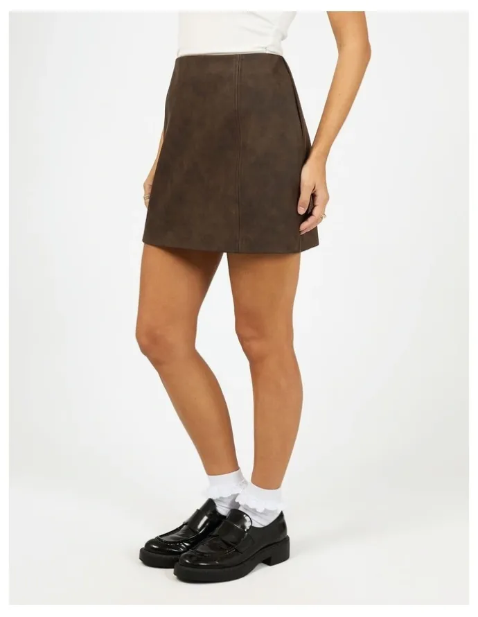 All About Eve Vanner Mini Skirt in Coffee
