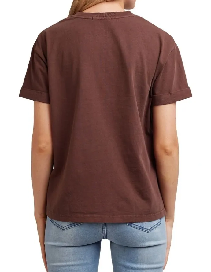 All About Eve Washed Tee in Brown