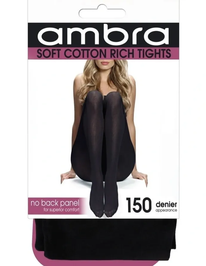 Ambra Cotton 150 Denier Opaque Tight Black