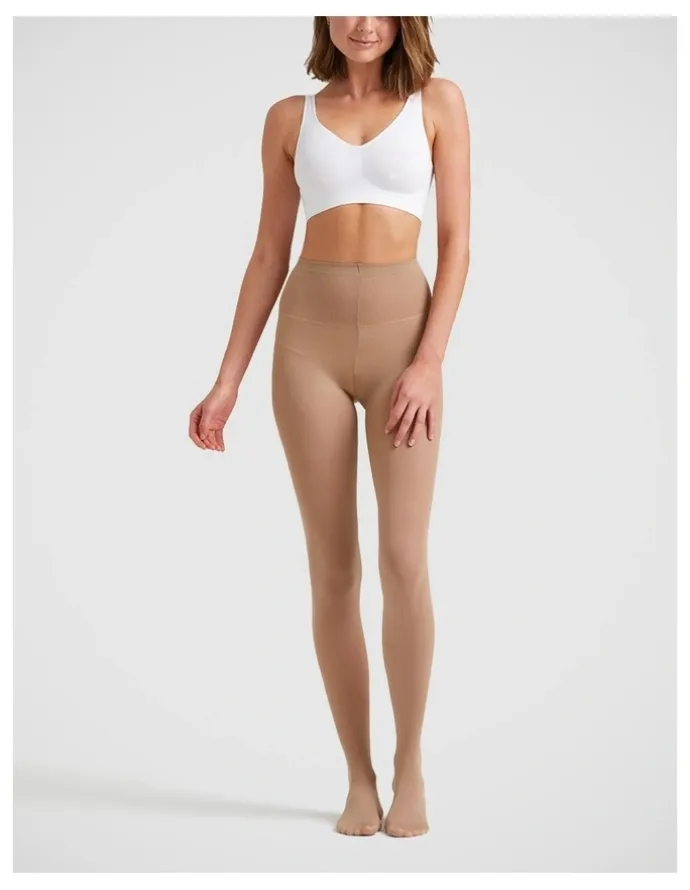 Ambra 70D Matte Opaque School Tight in Natural