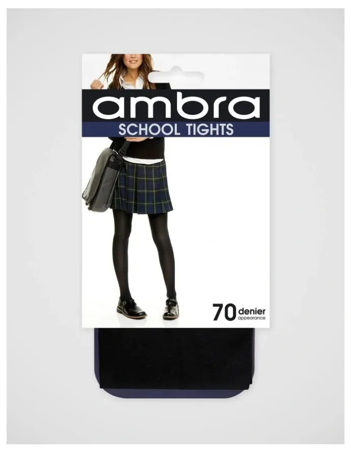 Ambra 70D Matte Opaque School Tight in Black