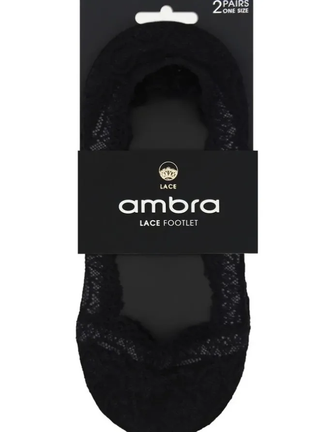 Ambra Lace Footlet in Black