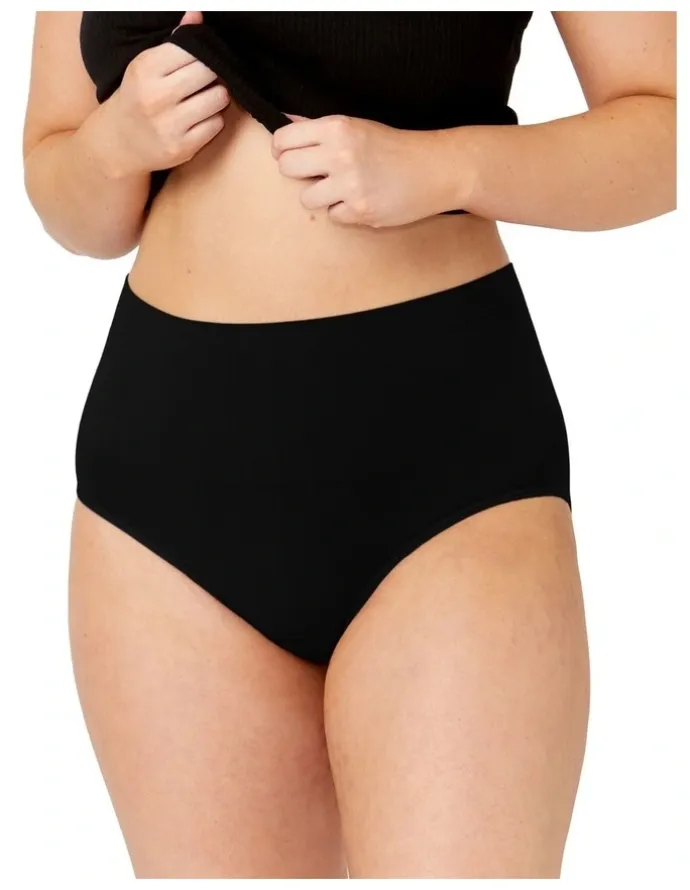 Ambra Seamless Smoothies Recycled Full Brief 2 Pack in Black