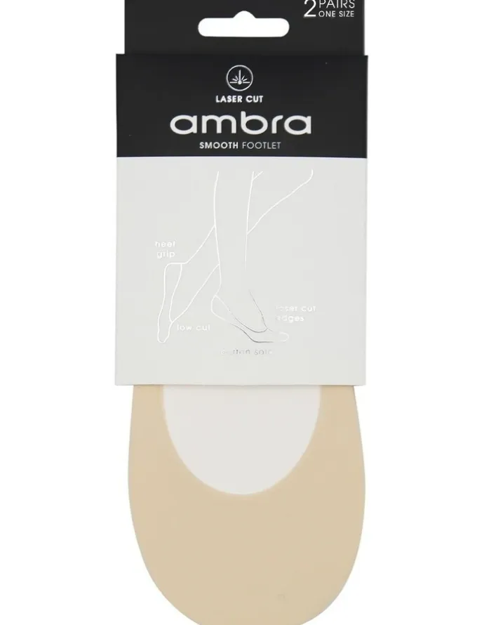 Ambra Smooth Footlet 2 Pack in Natural