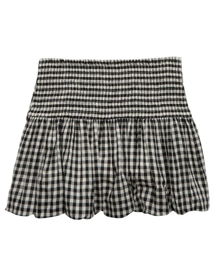 American Eagle High-Waisted Smocked Bubble Skirt in Multi