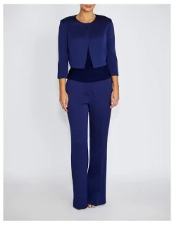 Anthea Crawford Jackie Satin Crepe Cropped Jacket