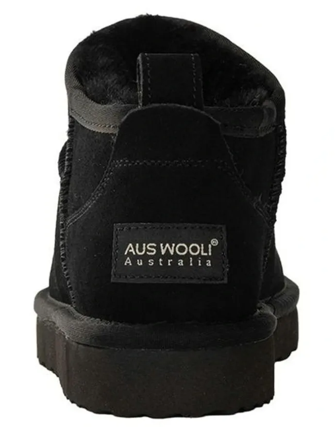 Aus Wooli Ugg Airlie Ultra Mini Boots in Black