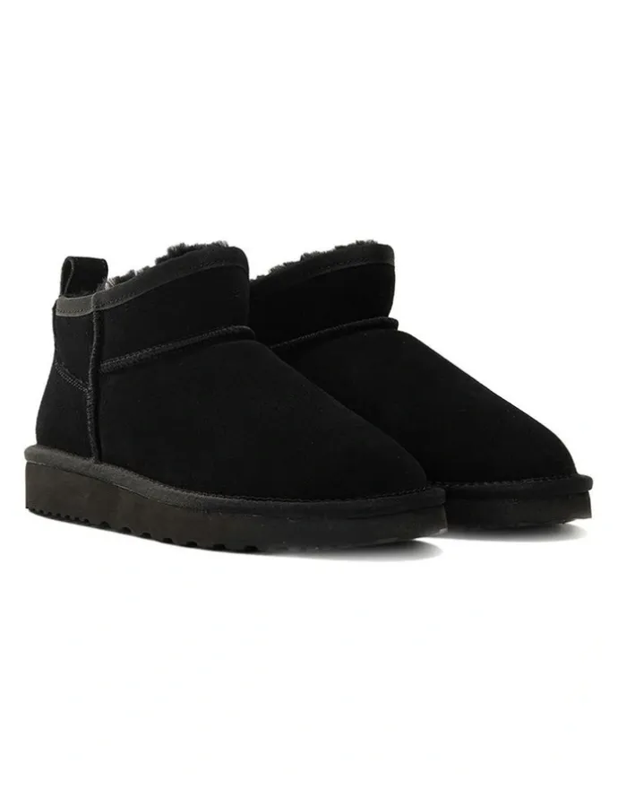 Aus Wooli Ugg Airlie Ultra Mini Boots in Black