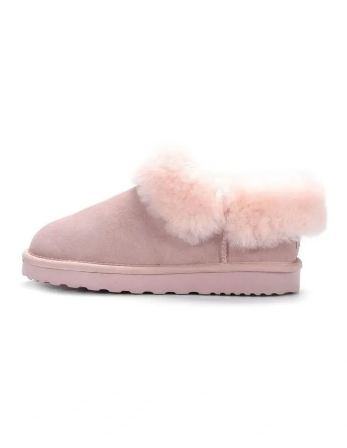 Aus Wooli Ugg Coogee Scuff Slippers in Pink