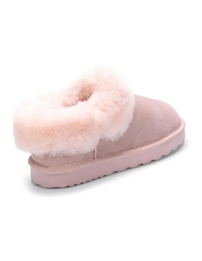 Aus Wooli Ugg Coogee Scuff Slippers in Pink