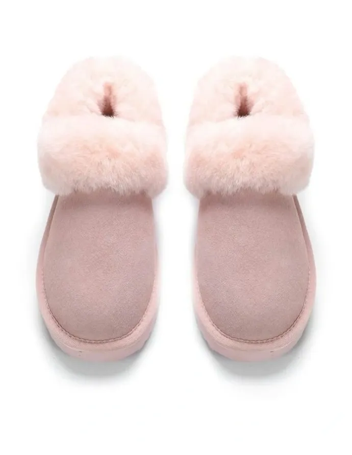 Aus Wooli Ugg Coogee Scuff Slippers in Pink