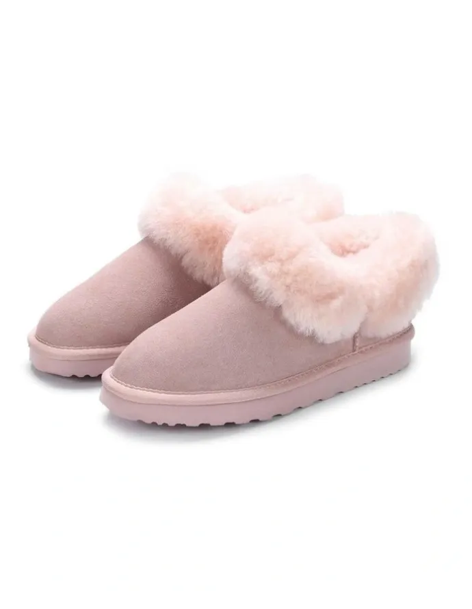 Aus Wooli Ugg Coogee Scuff Slippers in Pink