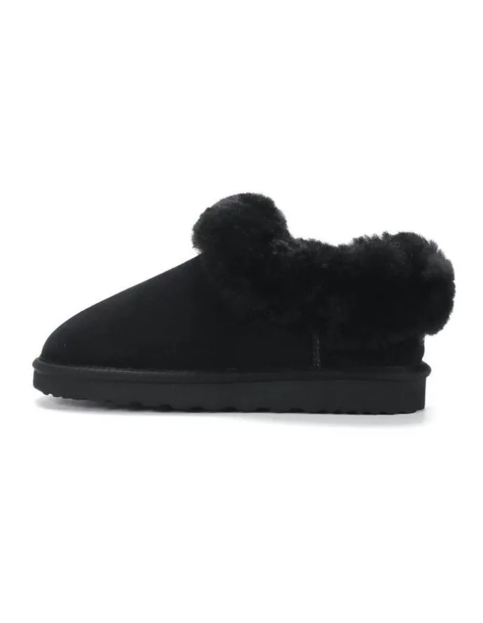 Aus Wooli Ugg Coogee Scuff Slippers in Black