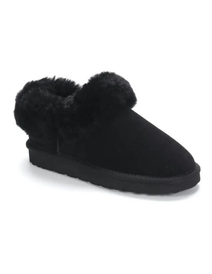 Aus Wooli Ugg Coogee Scuff Slippers in Black