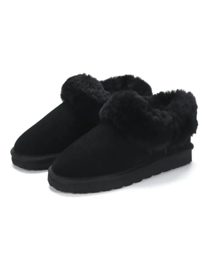 Aus Wooli Ugg Coogee Scuff Slippers in Black