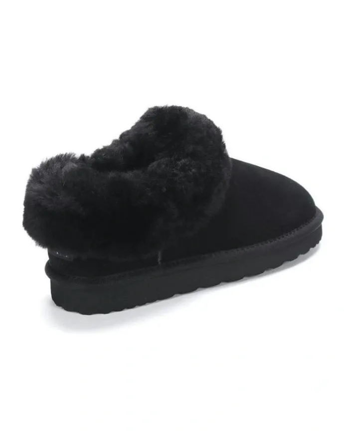 Aus Wooli Ugg Coogee Scuff Slippers in Black