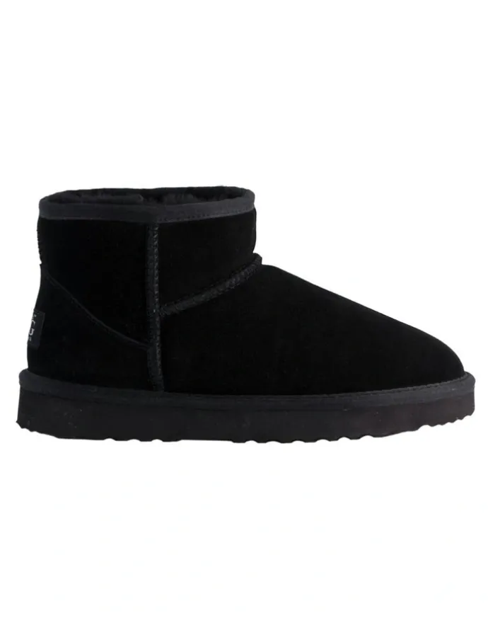 Aus Wooli Ugg Short Sheepskin Ankle Ugg Boot in Black