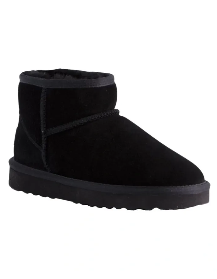 Aus Wooli Ugg Short Sheepskin Ankle Ugg Boot in Black