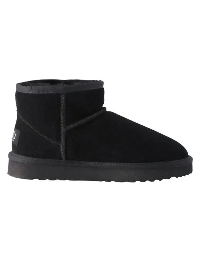 Aus Wooli Ugg Short Sheepskin Ankle Ugg Boot in Black