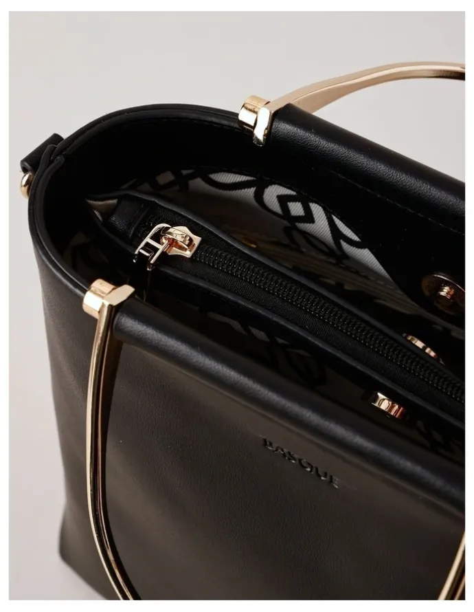Basque Carolina Satchel Bag in Black