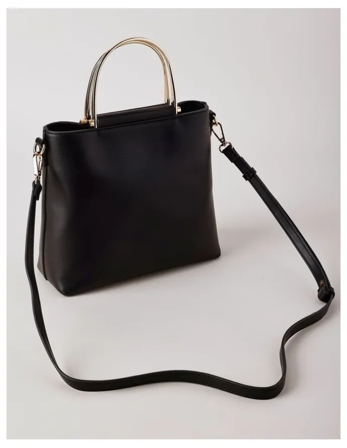 Basque Carolina Satchel Bag in Black