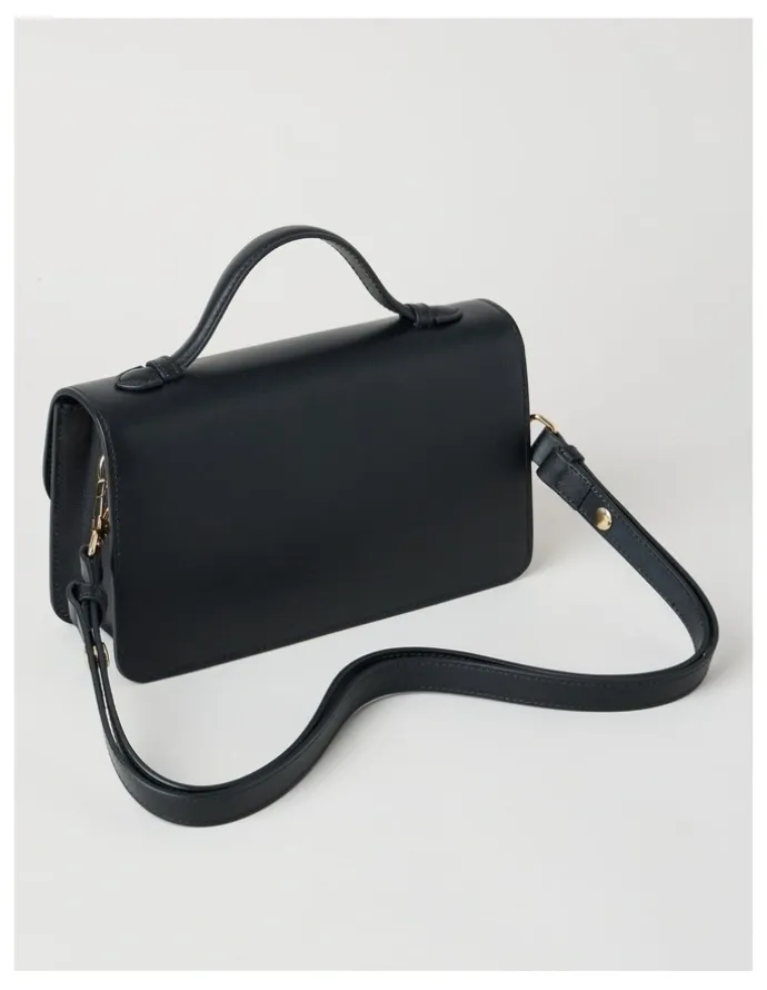 Basque Fiona Leather Satchel Bag in Leopard