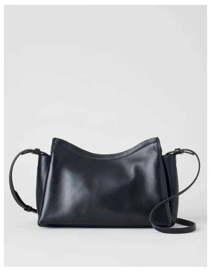 Basque Gracie Leather Crossbody Bag in Black