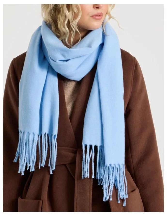 Basque Pashminetta Winter Scarf in Sky Blue