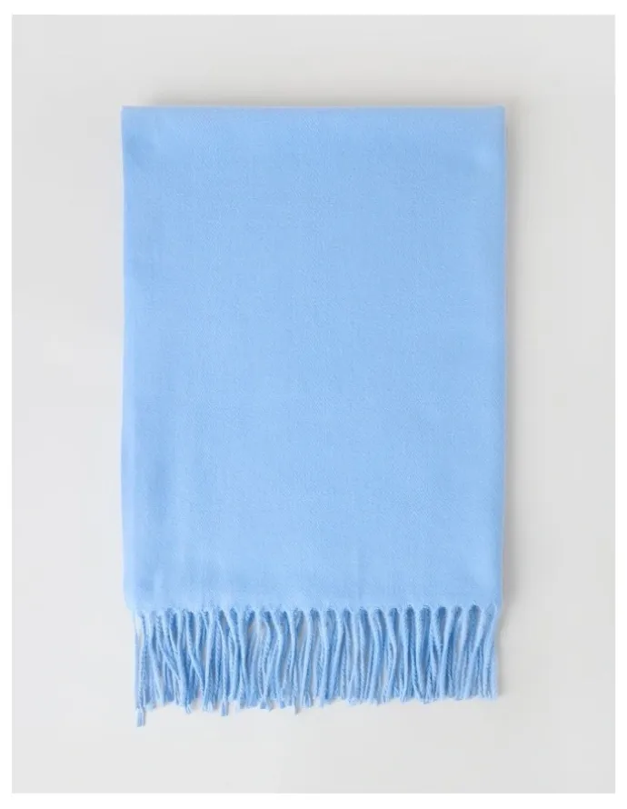 Basque Pashminetta Winter Scarf in Sky Blue