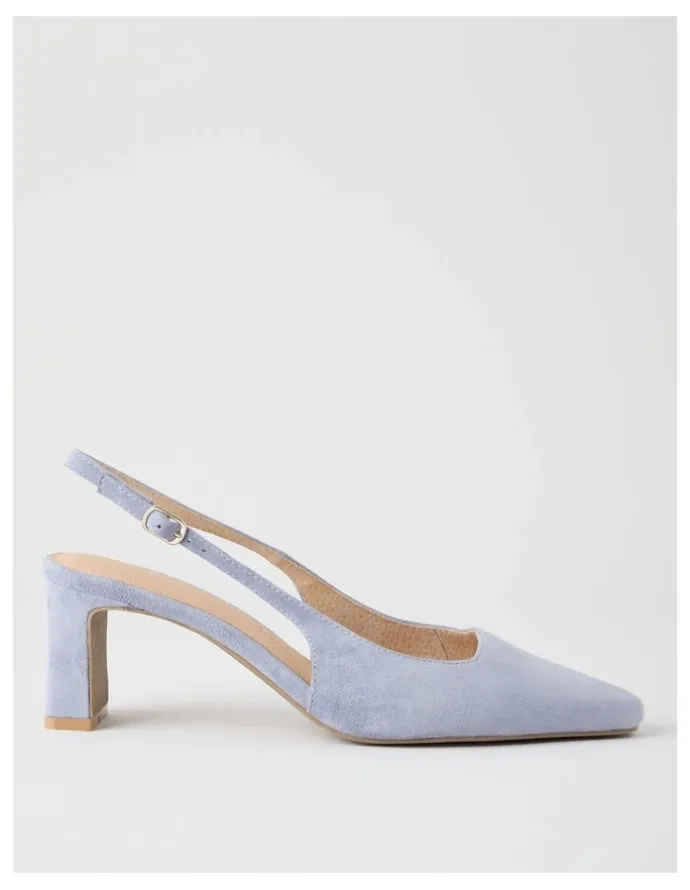 Basque Selmar Heeled Shoes in Blue Suede