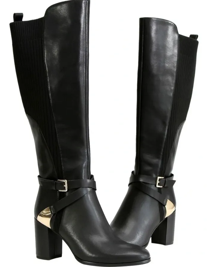 Belle & Bloom Breton Knee High Boot in Black
