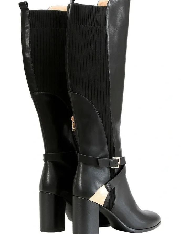 Belle & Bloom Breton Knee High Boot in Black