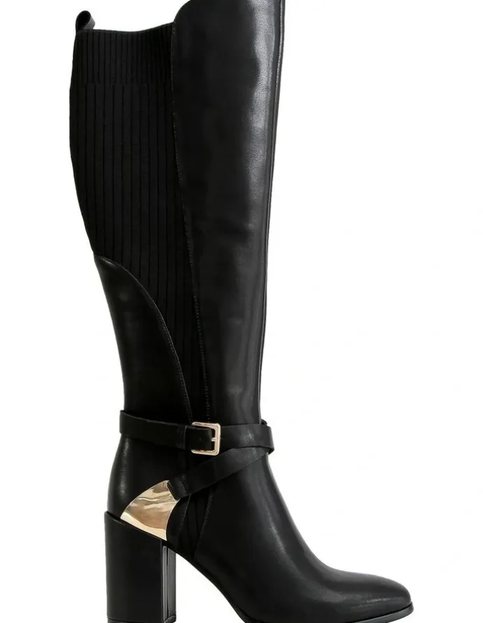 Belle & Bloom Breton Knee High Boot in Black