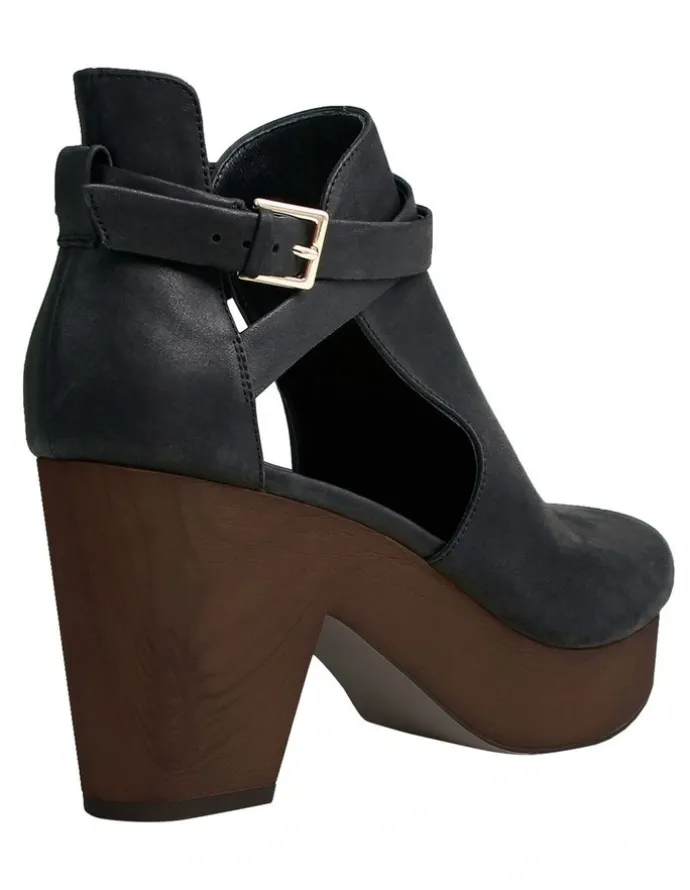 Belle & Bloom Fearless Clog Ankle Boot In Black