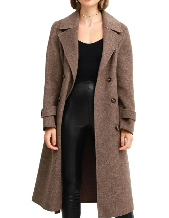 Belle & Bloom Front Runner Belted Walnut Coat