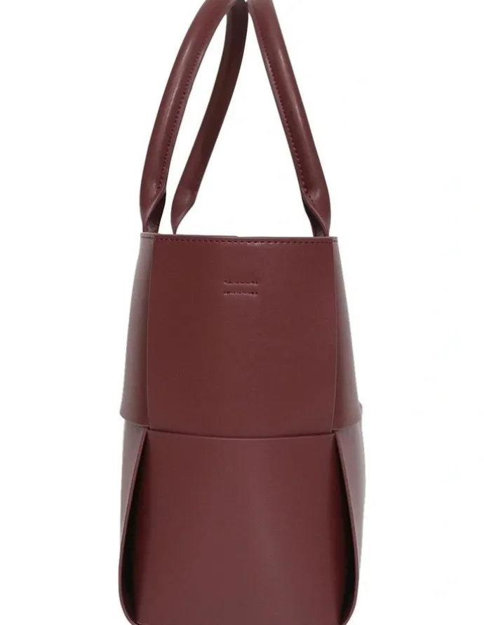 Belle & Bloom Long Way Home Woven Tote Bag in Burgundy