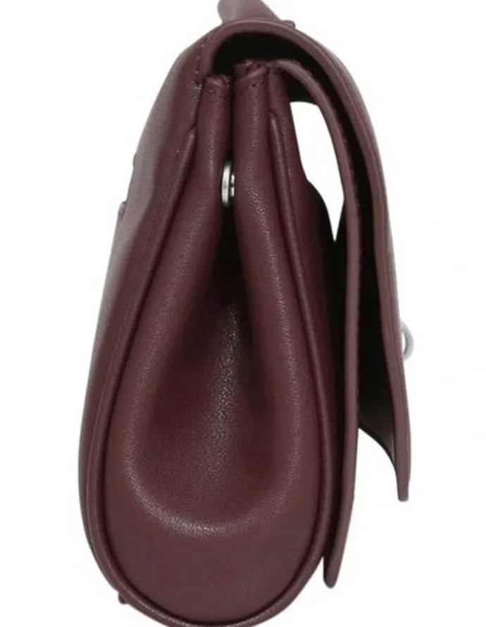 Belle & Bloom Love Boat Leather Clutch Bag in Burgundy