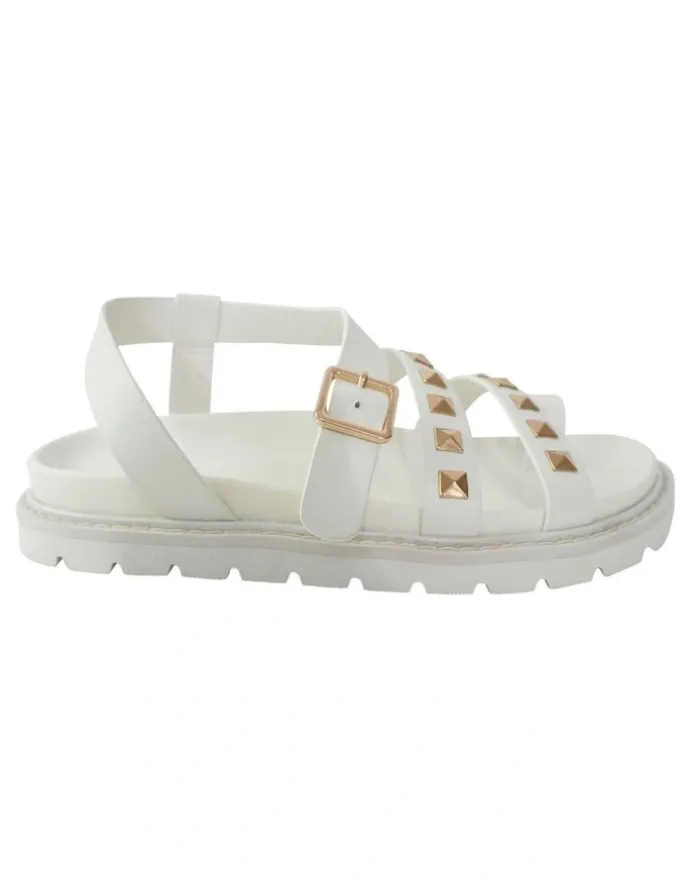 Belle & Bloom Morning Mood Chunky Stud Sandal in Cream