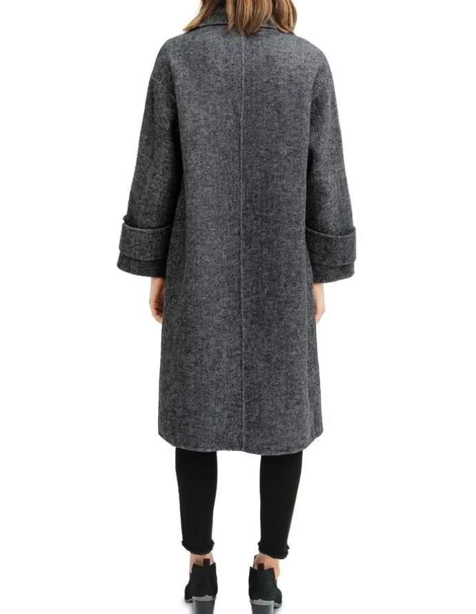 Belle & Bloom Rumour Has It Oversized Wool Blend Coat in Charcoal