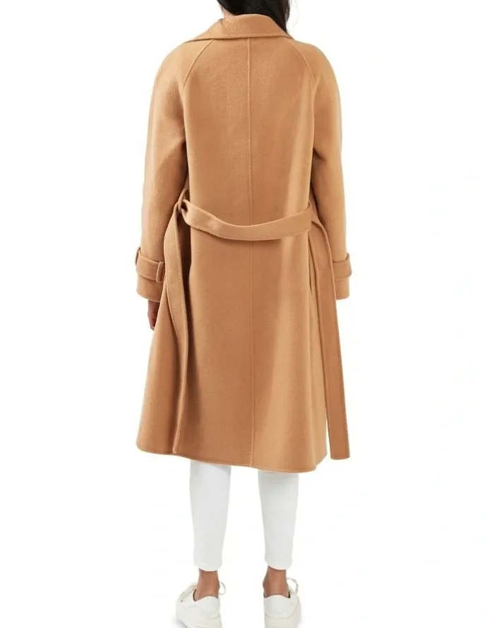 Belle & Bloom Shore To Shore Belted Wool Coat in Camel