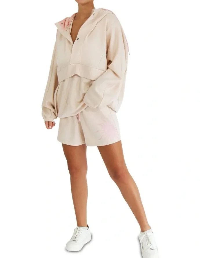 Belle & Bloom Turn To You Track Short in Blush
